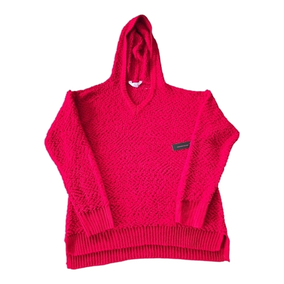 No Boundaries Sweater Women 2X Plus Red Textured Pullover Long Sleeve Hoodie New - Picture 1 of 11